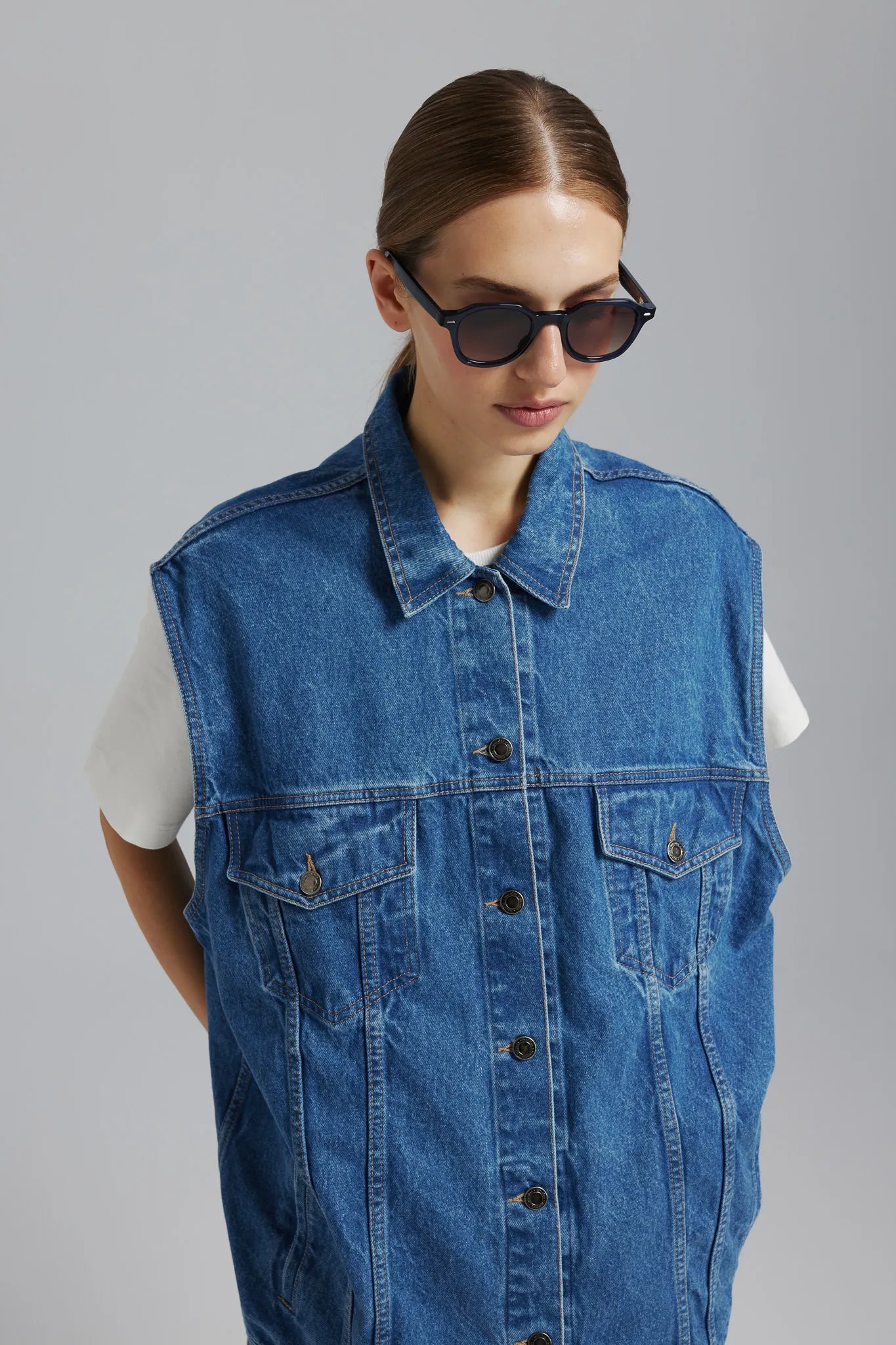 Kamizelka Ariel Sprany Ciemny Niebieski