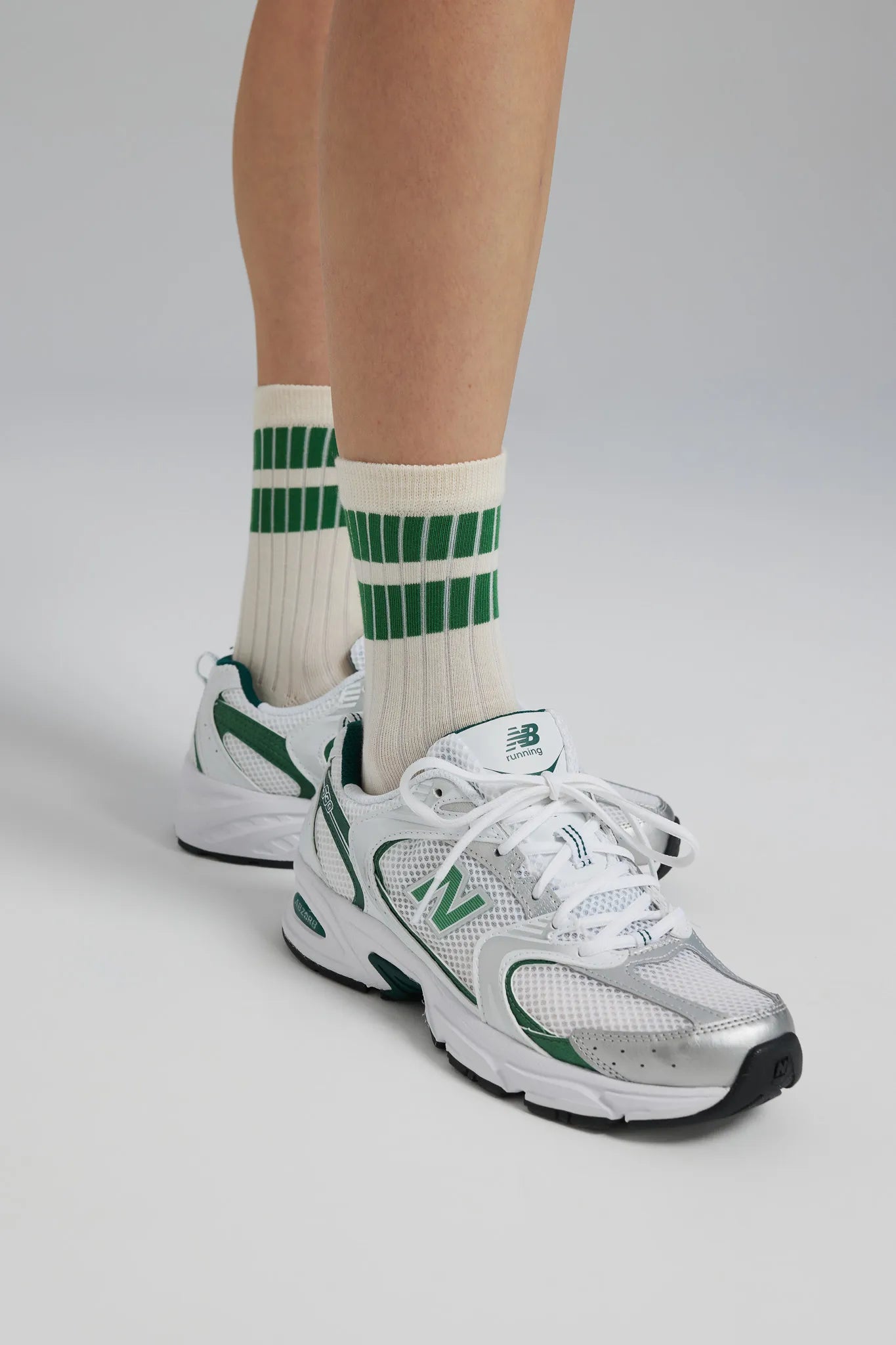 Skarpety Jaromira Off White-Zielony