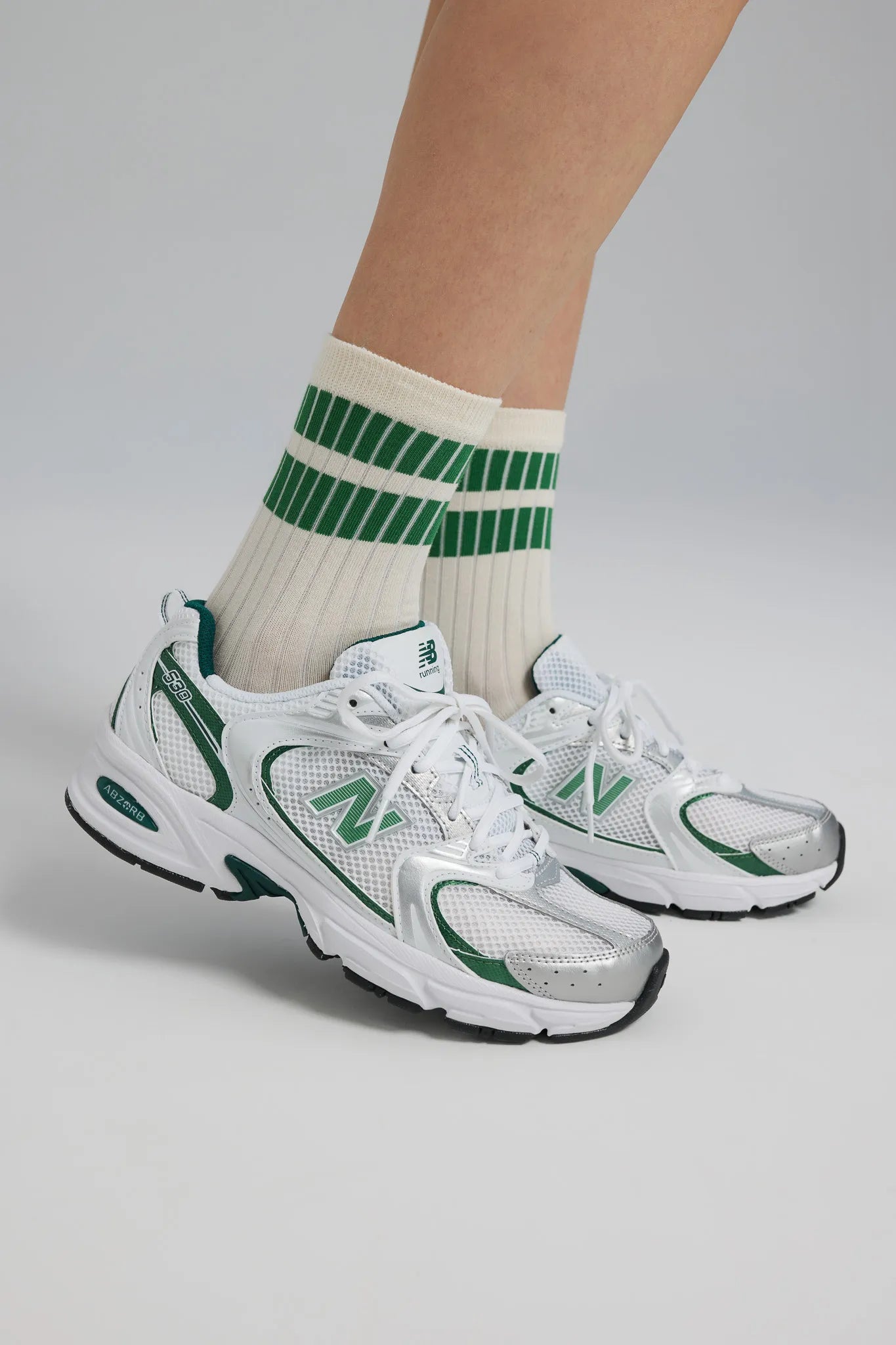 Skarpety Jaromira Off White-Zielony