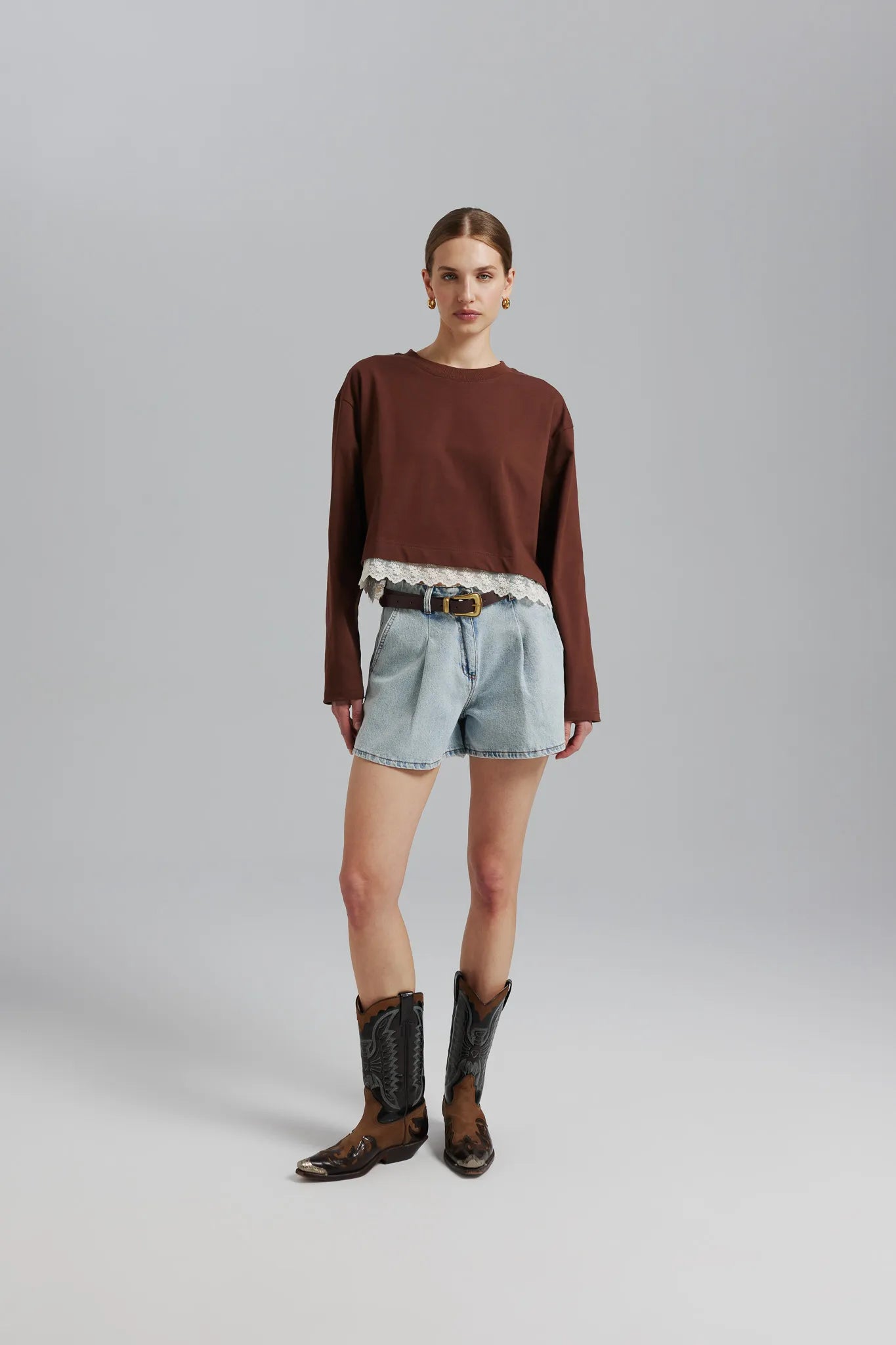 Spodenki Tesia Denim Sprany Jasny Niebieski