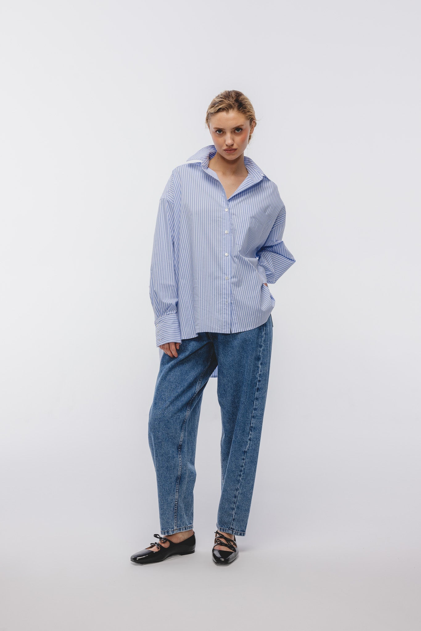 Koszula Aga Niebieski-Biały