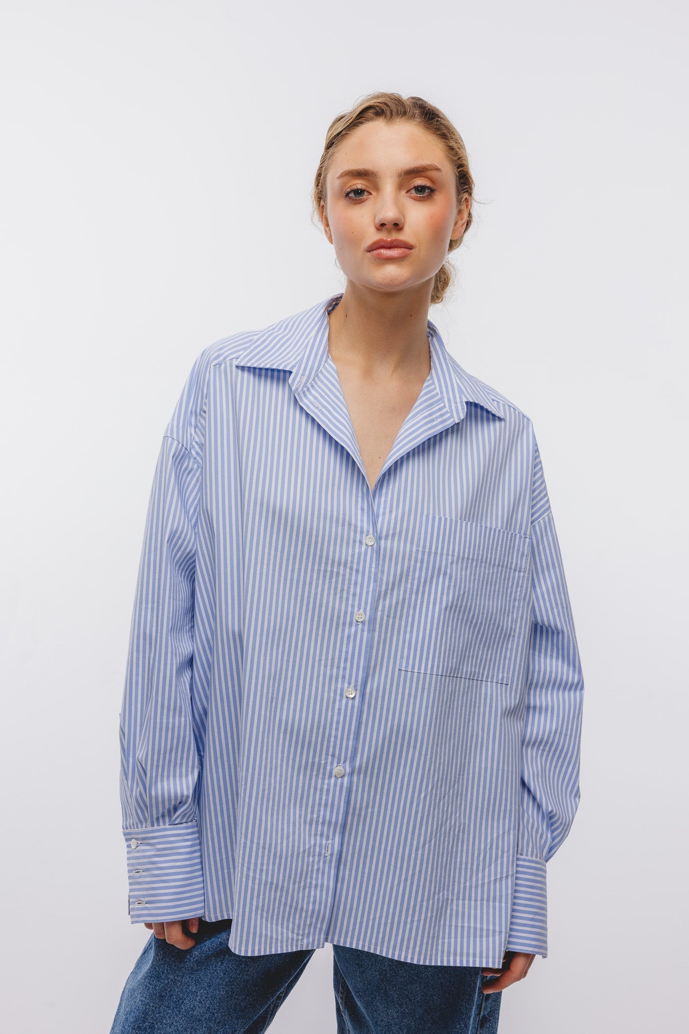 Koszula Aga Niebieski-Biały