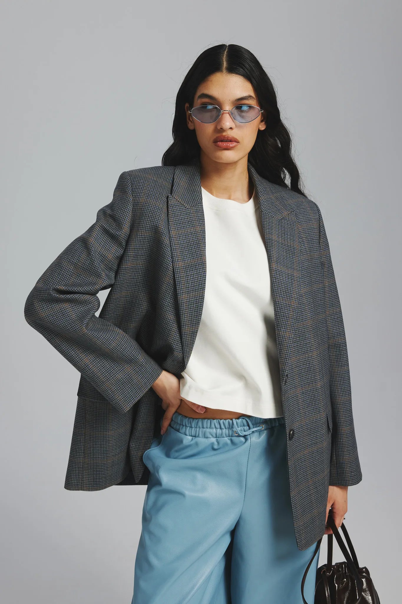 Marynarka Cameron Check Szary-Granatowy