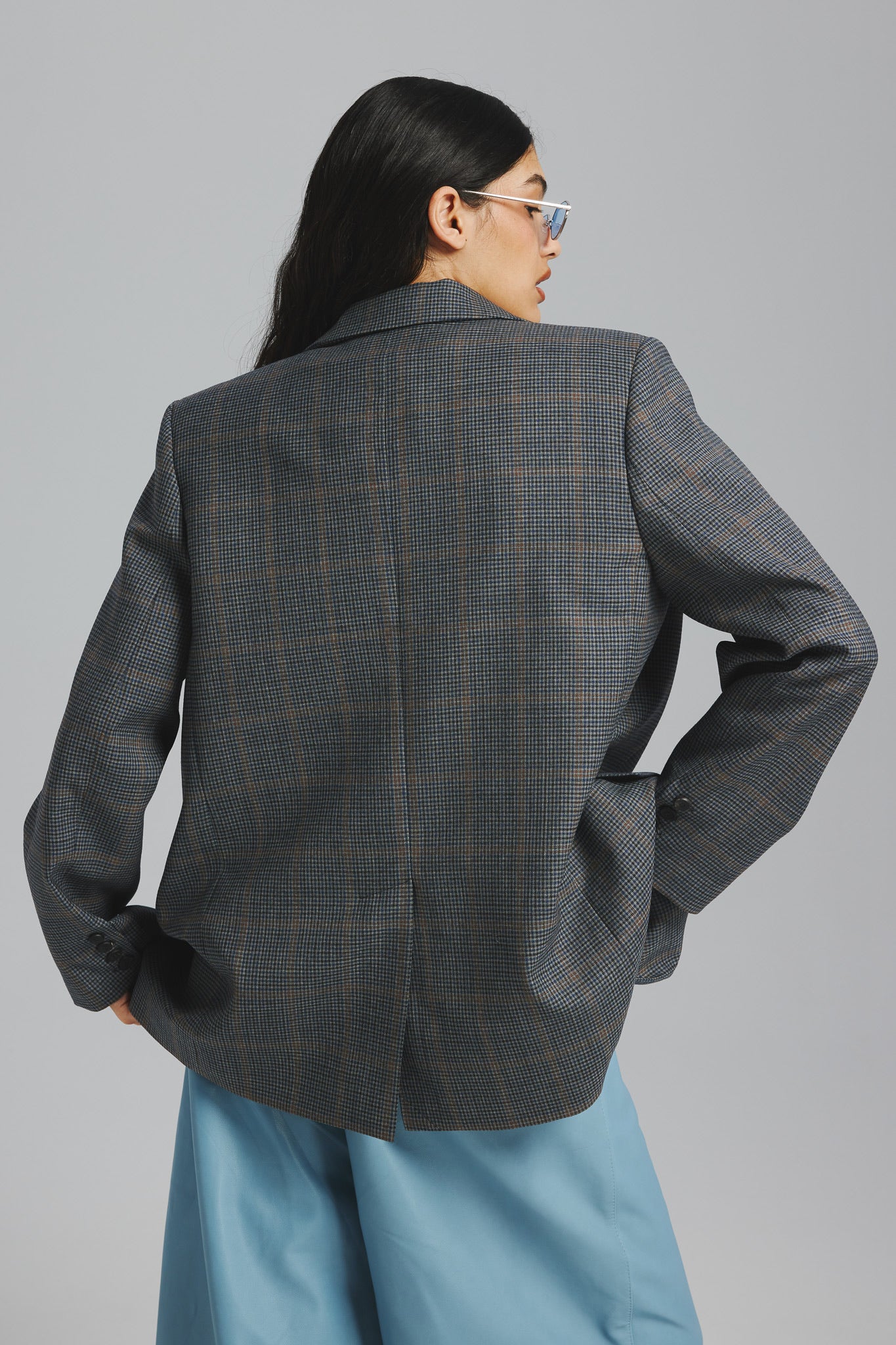 Marynarka Cameron Check Szary-Granatowy