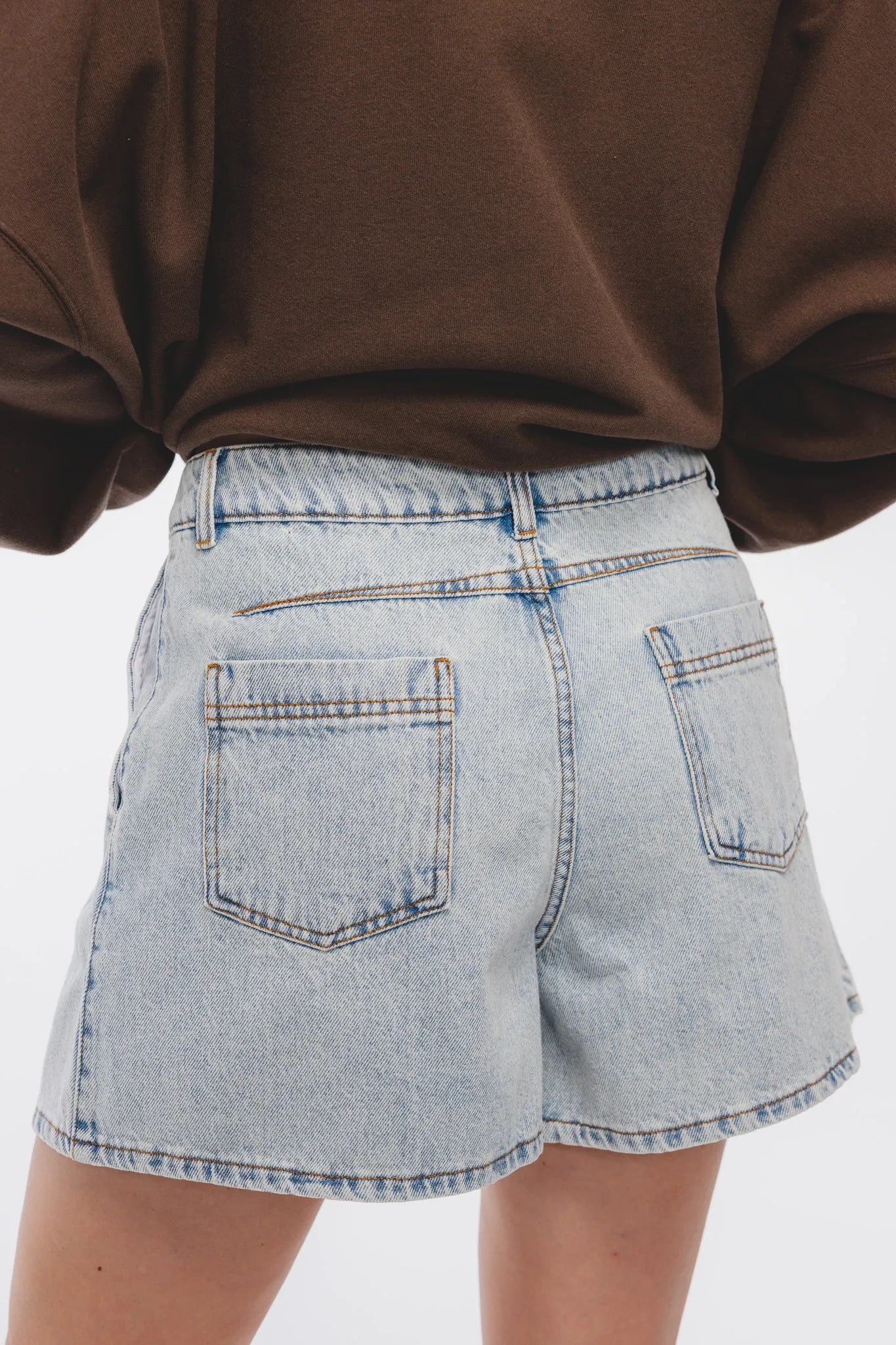 Spodenki Tesia Denim Sprany Jasny Niebieski