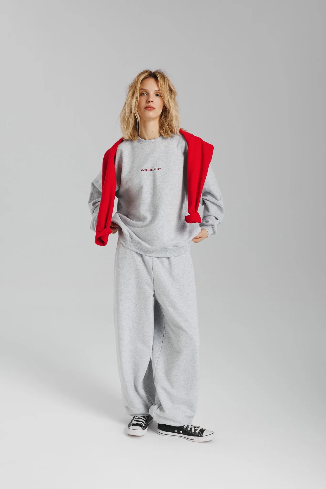 Spodnie Melka Jasny Szary Melanż