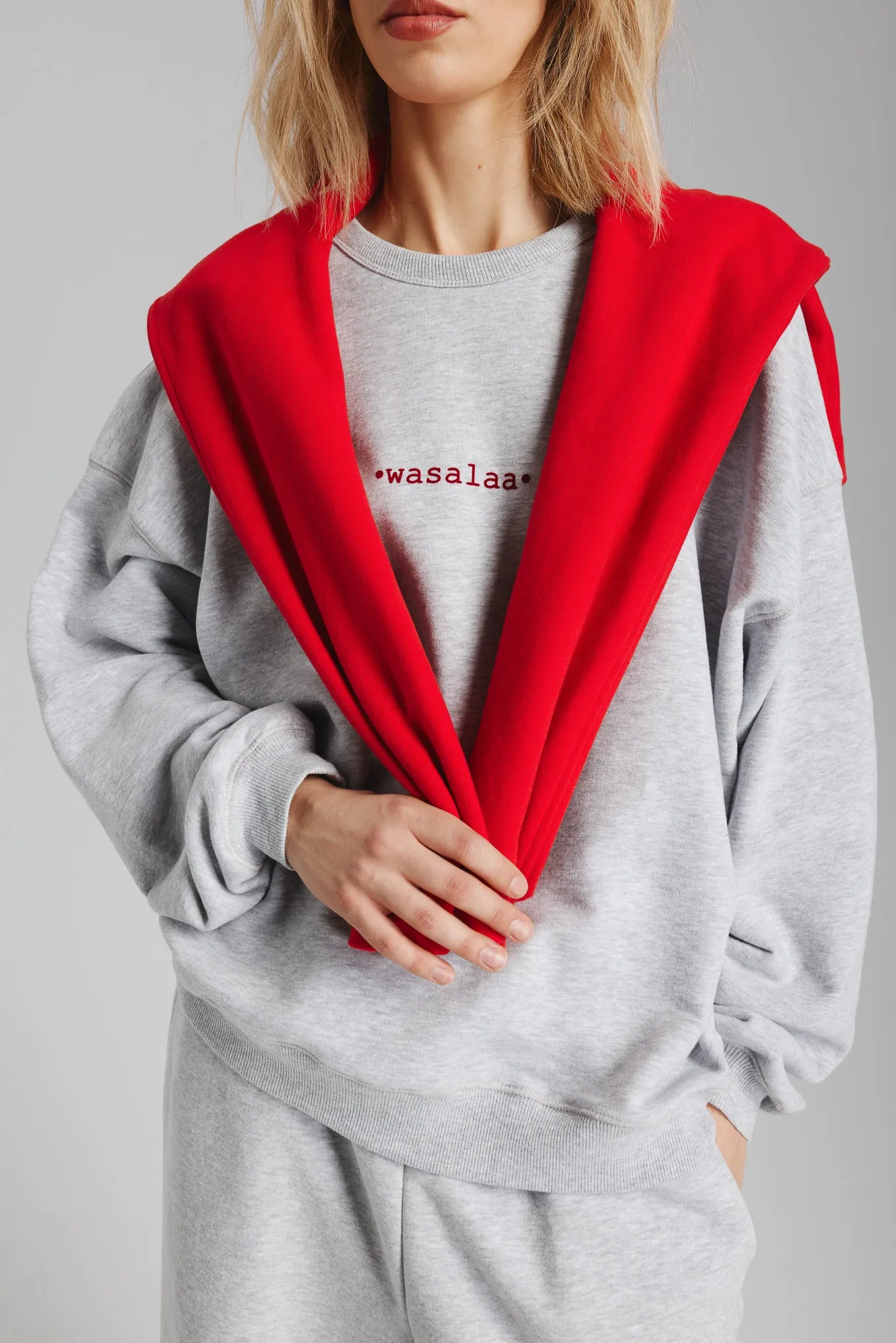 Bluza Tokyo Print Jasny Szary Melanż