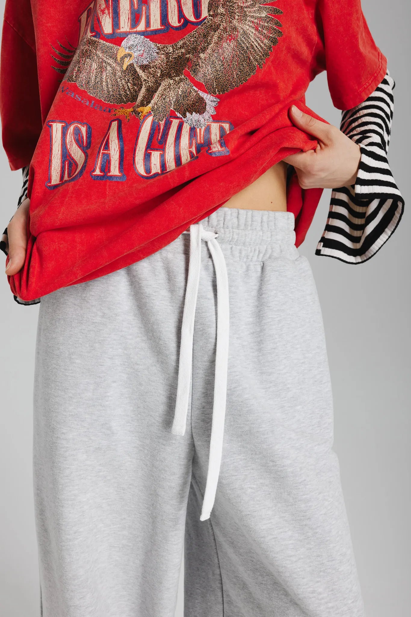 Spodnie Melka Jasny Szary Melanż