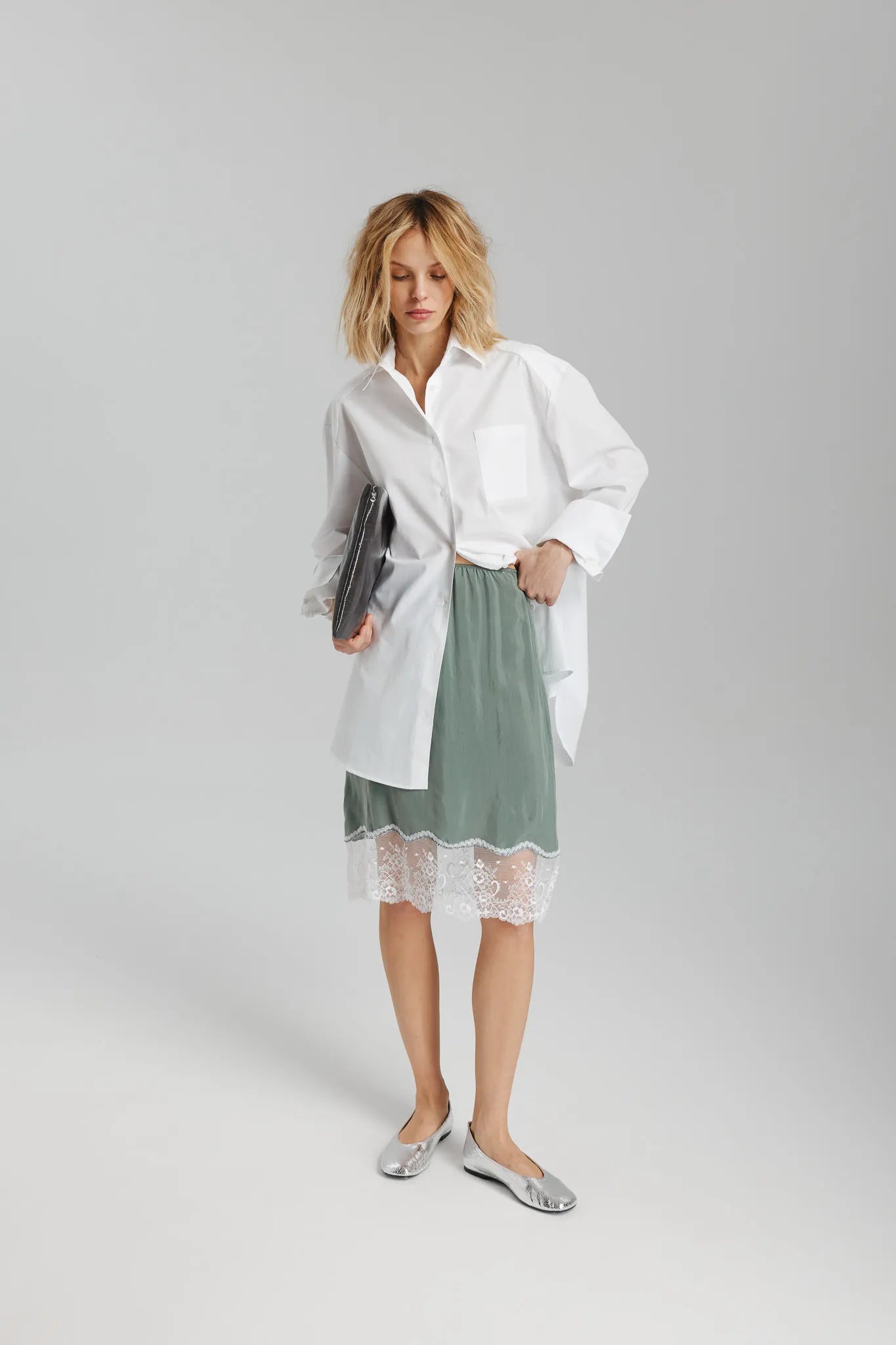 Spódnica April Lace Szałwiowy