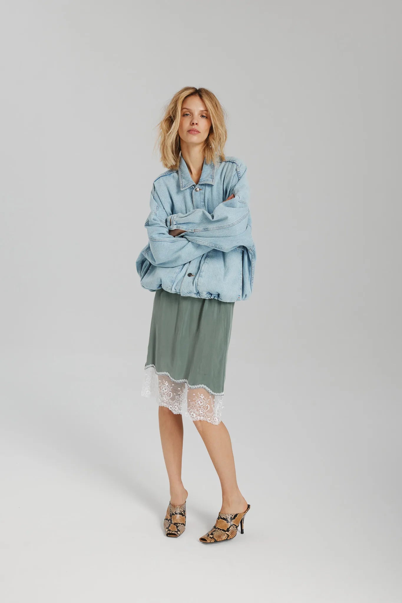 Spódnica April Lace Szałwiowy