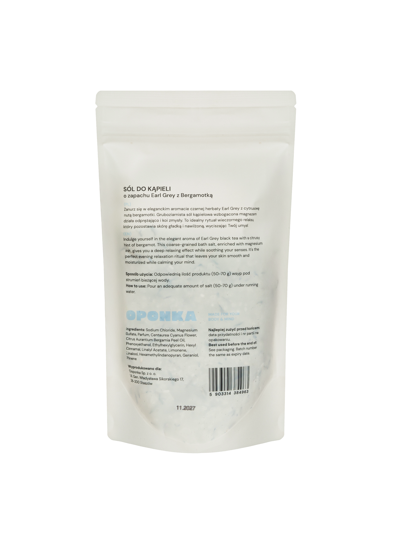 Sól do kąpieli o zapachu Earl Grey z Bergamotką